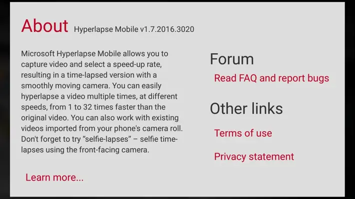Microsoft Hyperlapse Mobile android App screenshot 7